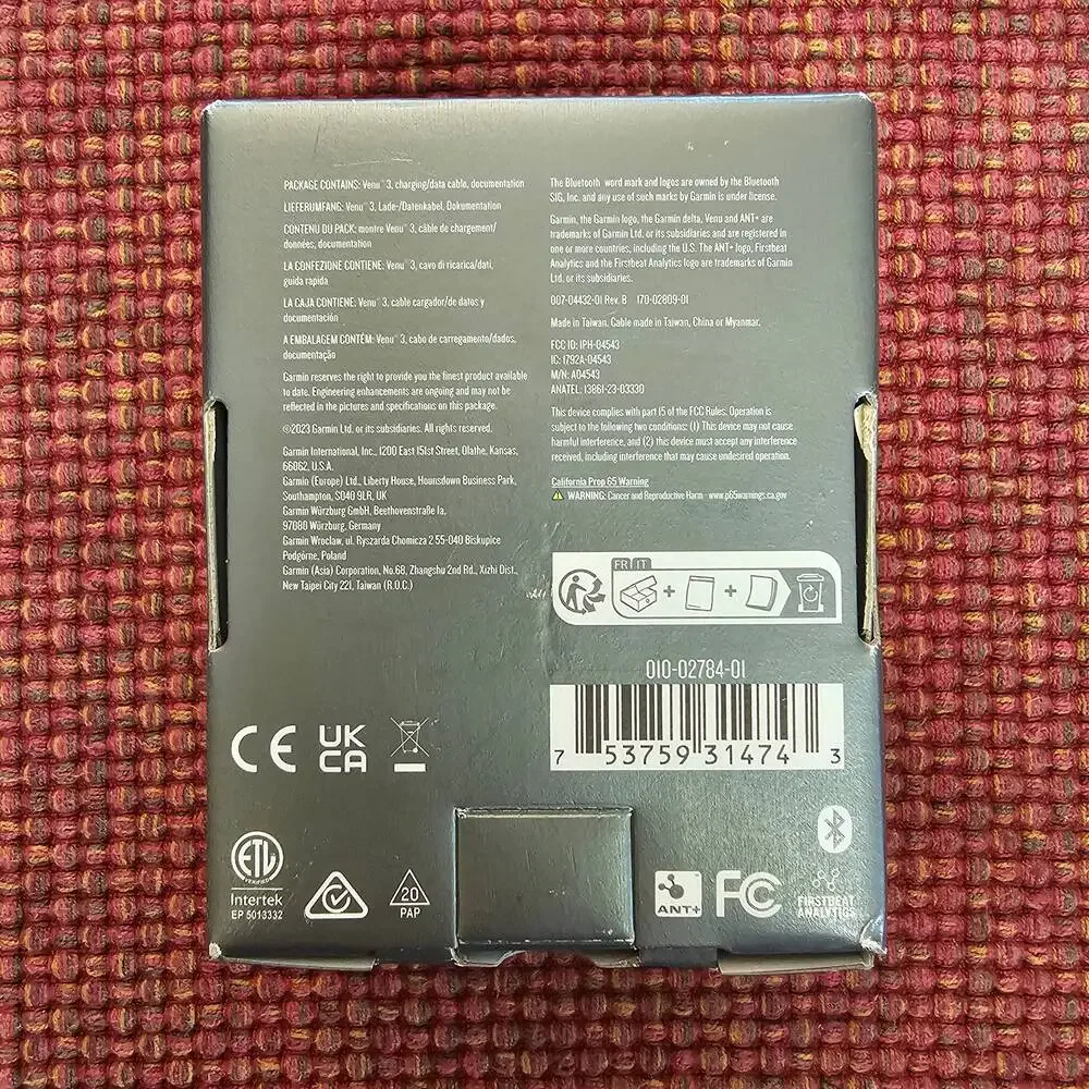 New! Garmin Venu 3‎ GPS Fitness Smartwatch 45mm Running Smart Watch 010-02784-01