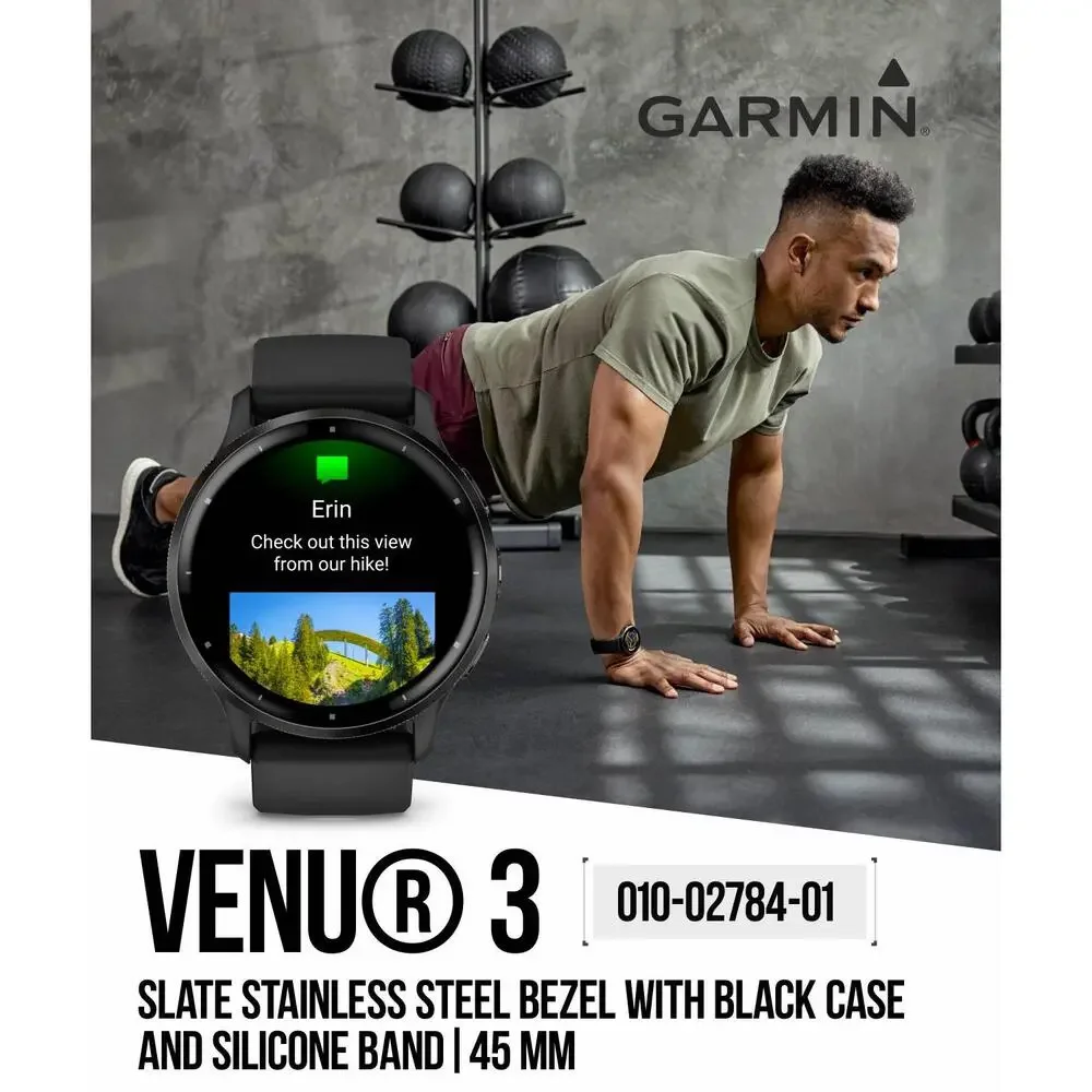 New! Garmin Venu 3‎ GPS Fitness Smartwatch 45mm Running Smart Watch 010-02784-01