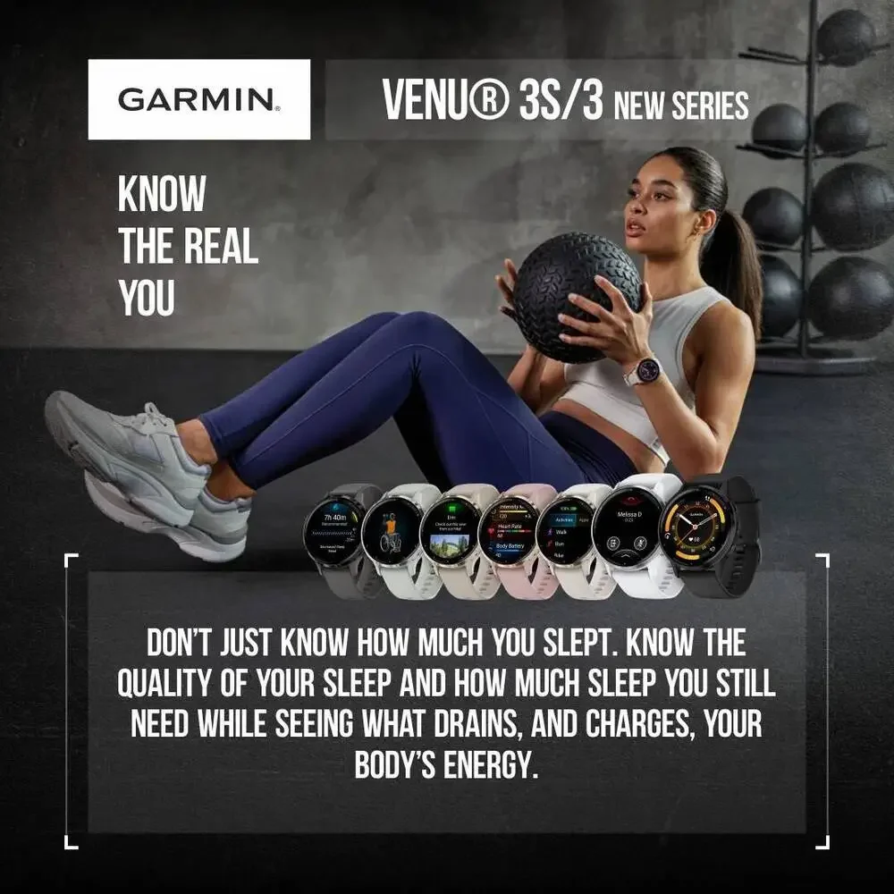 New! Garmin Venu 3‎ GPS Fitness Smartwatch 45mm Running Smart Watch 010-02784-01