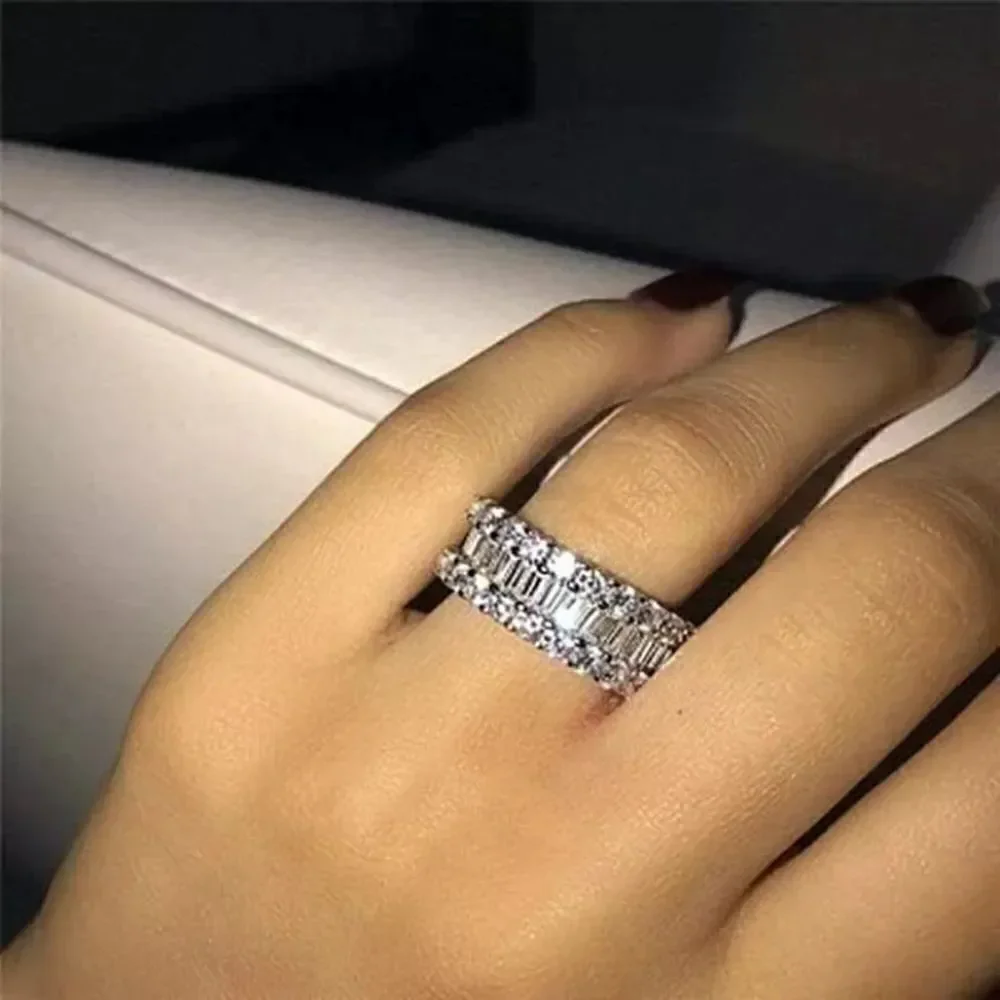 The Mistress Classic 925 Silver White Sapphire band ring sz 7