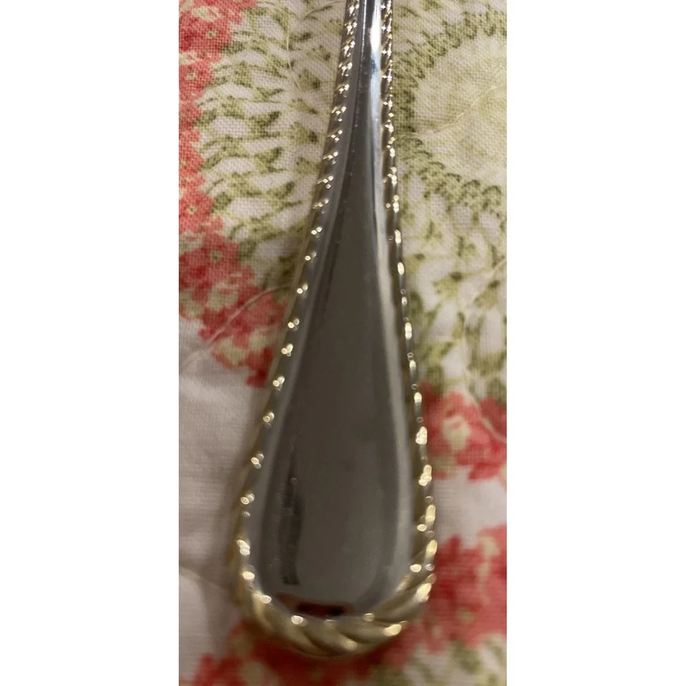Oneida Golden Belmont Stainless Rope Edge Gold Teaspoon Spoons‎ Set Of 4 VTG