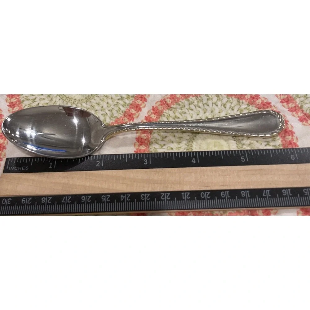 Oneida Golden Belmont Stainless Rope Edge Gold Teaspoon Spoons‎ Set Of 4 VTG