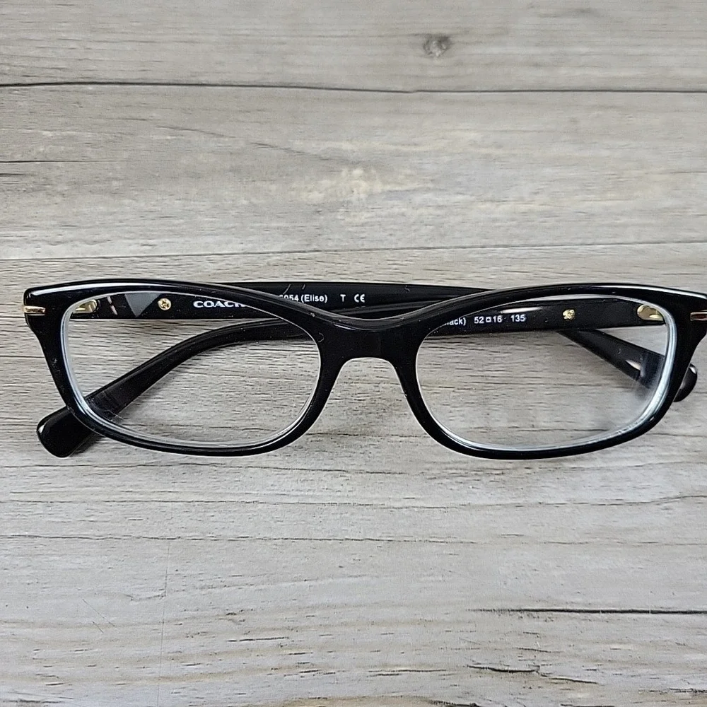 Coach HC 6054 Elise 5002 Black Eyeglasses 52-16-135 Full Rim Frames Only‎