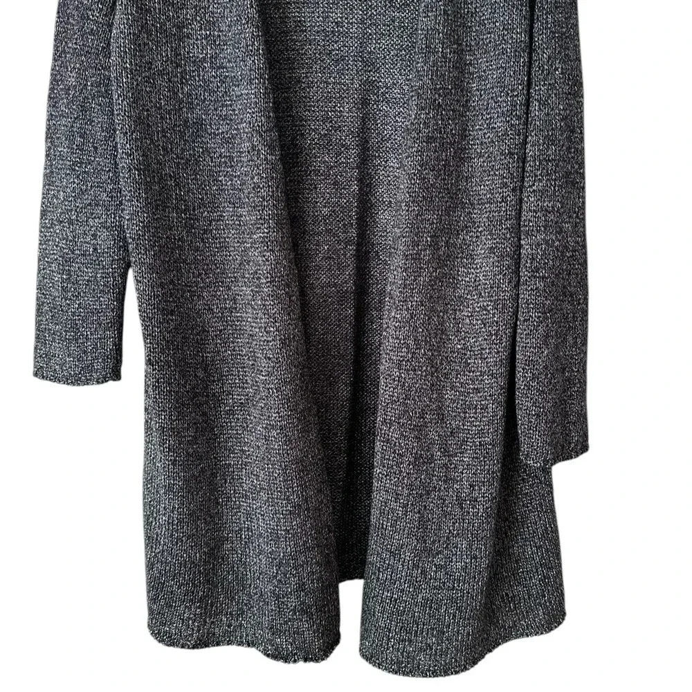 EILEEN FISHER Platinum Gray Linen Blend Shimmer Long Cardigan