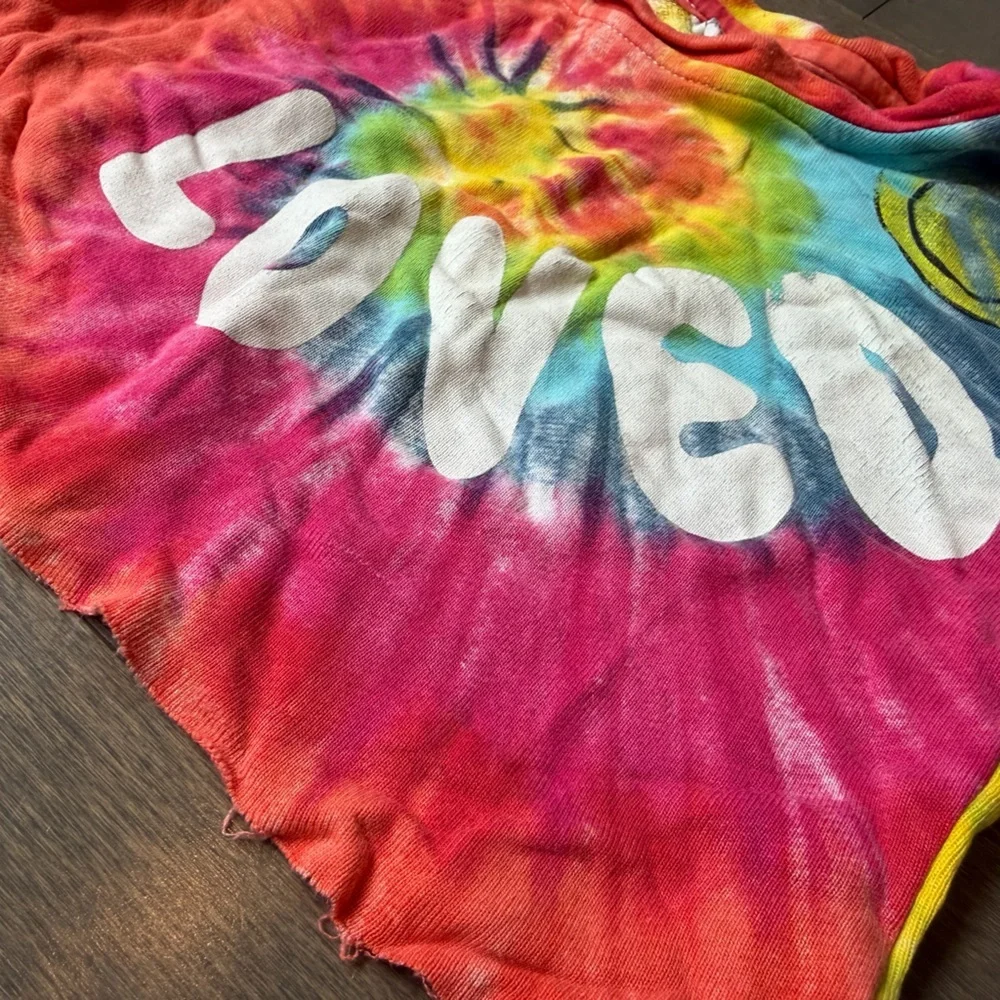 Flowers by Zoe Multi-Color Tie-Dye Top — Pink, Yellow, Green, Orange