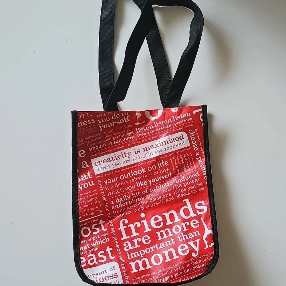Lululemon Red and Black Tote Bag with Inspirational Text