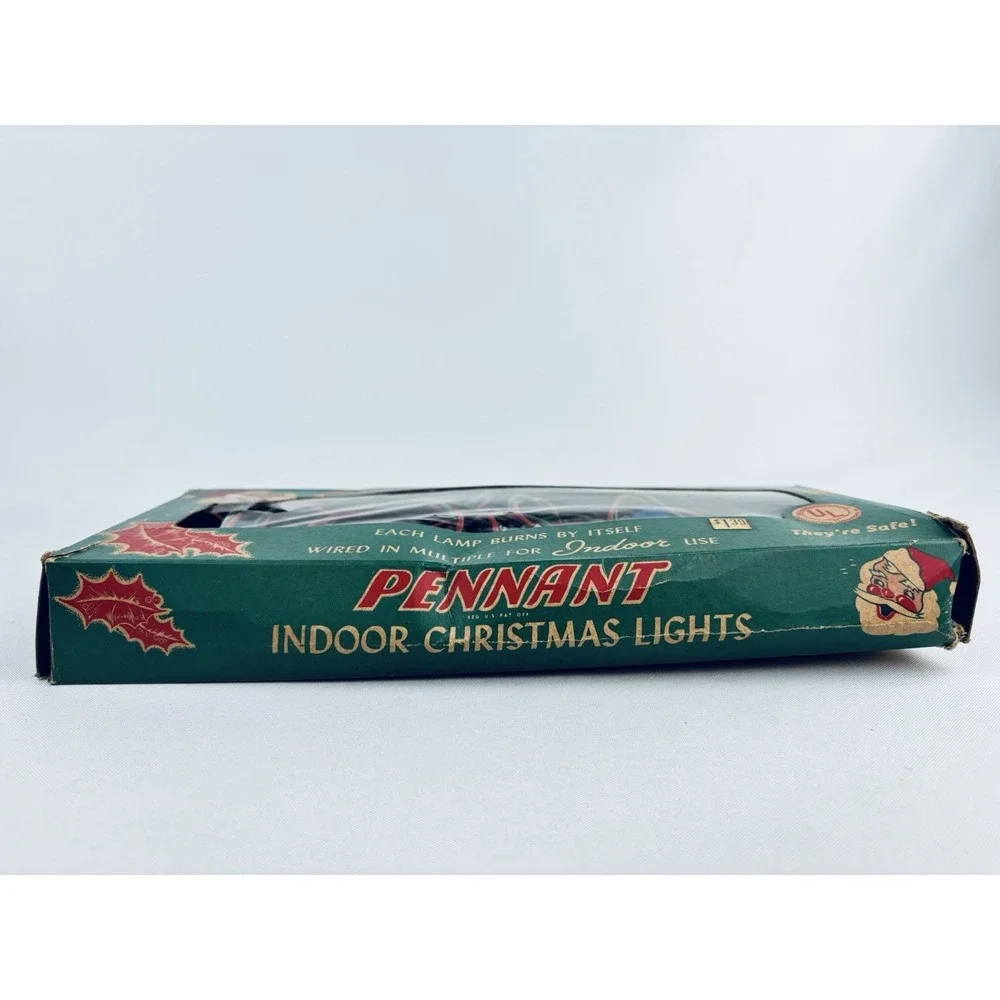 Vintage Pennant Indoor Christmas Tree Lights Original Box- Holiday Decor Works