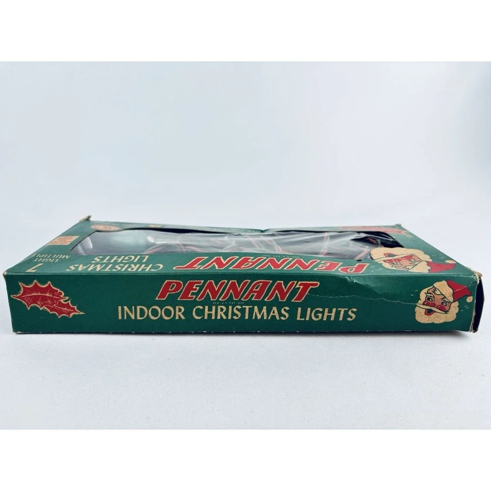 Vintage Pennant Indoor Christmas Tree Lights Original Box- Holiday Decor Works