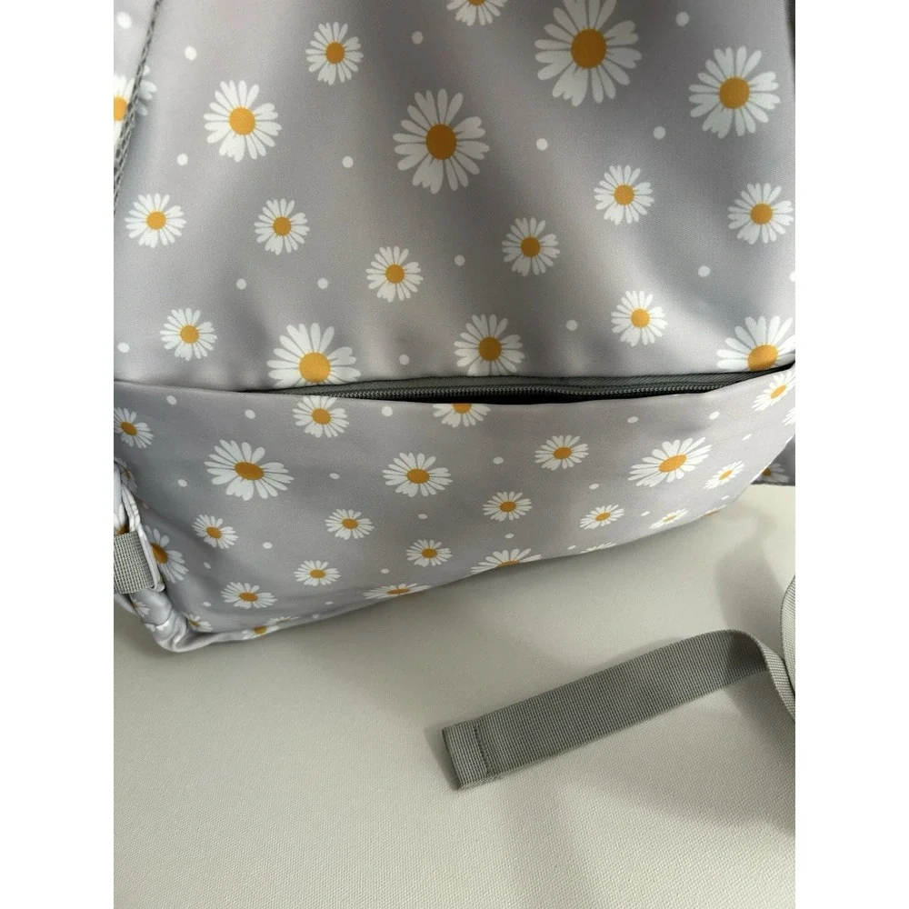 Aamytike Gray Daisy‑Print Backpack