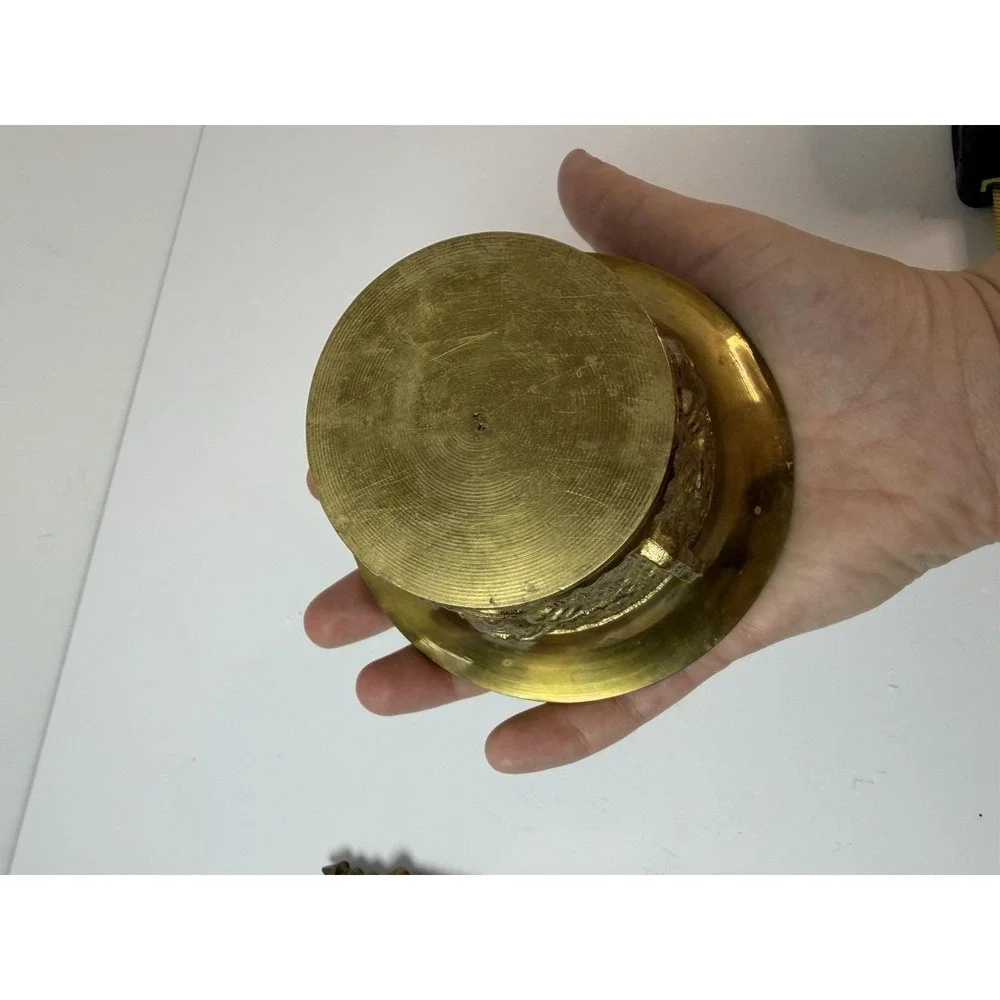 Solid Brass Design Face Mortar & Pestle Pharmacy Apothecary Vintage 3