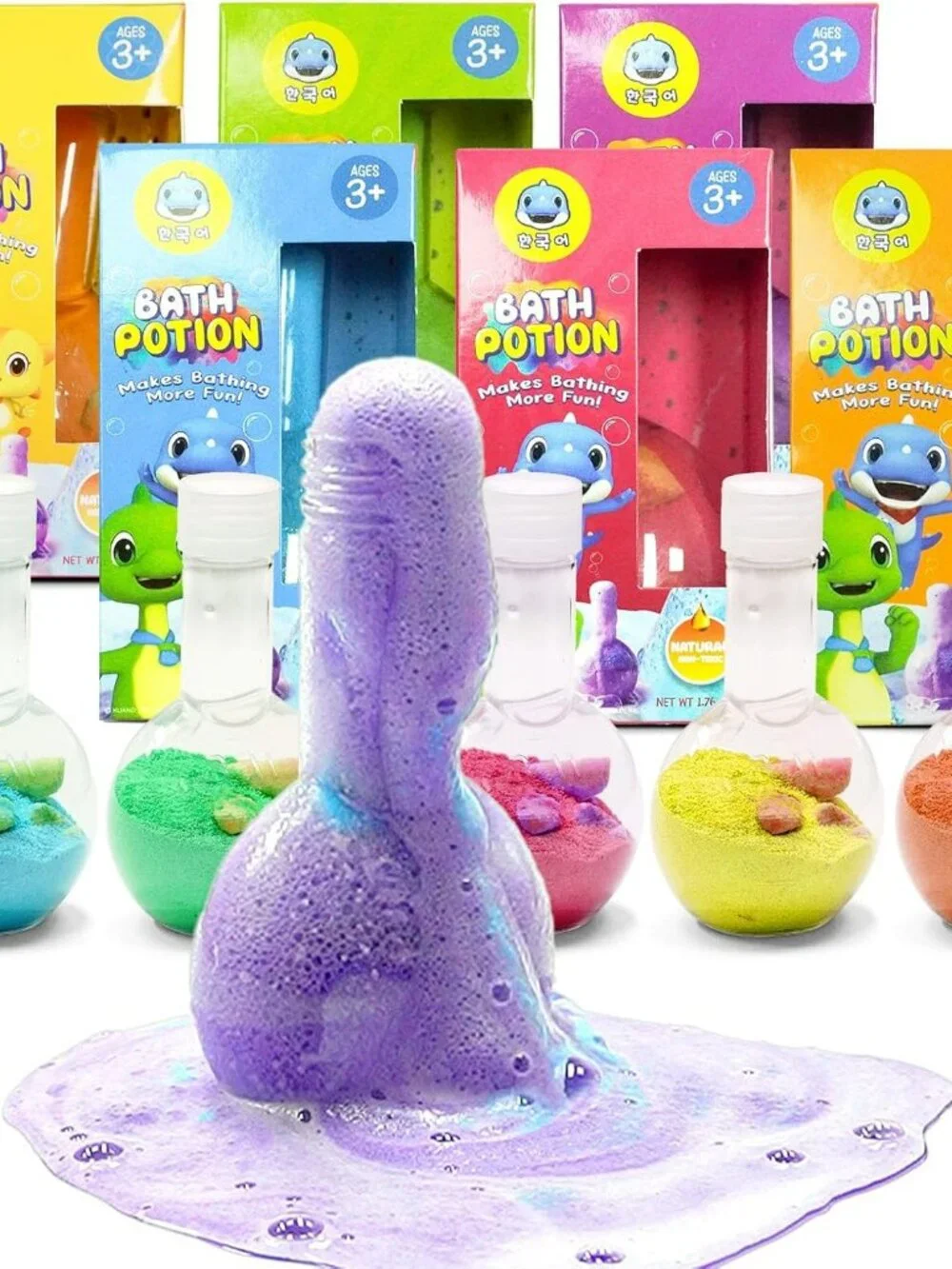 NEW 6 Pack Bath Toys Kids Bath Bomb Potion, Scientific Soap Magical Fizzes