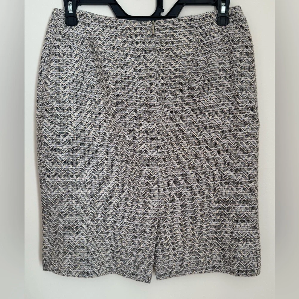Vintage Talbots Blue Beige Tweed Textured Pencil Skirt Women’s 12P Career Casual
