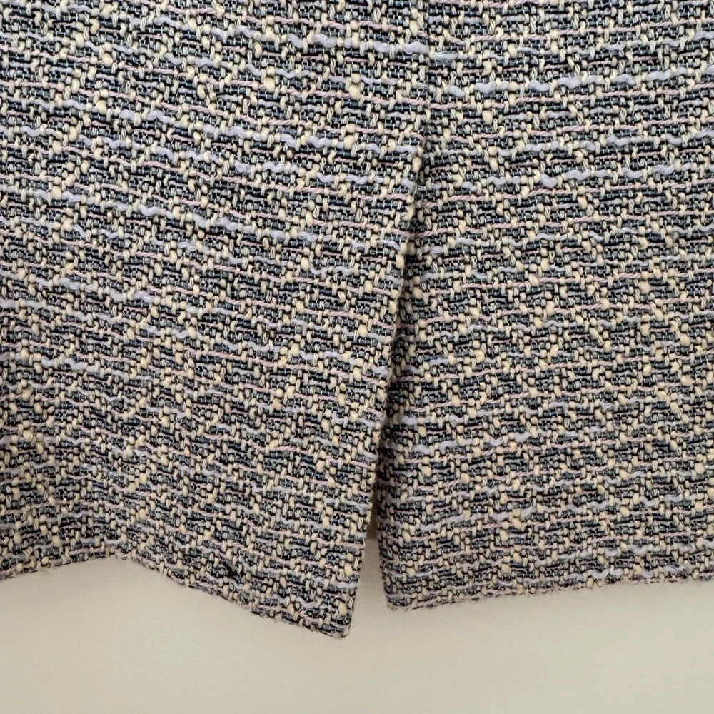 Vintage Talbots Blue Beige Tweed Textured Pencil Skirt Women’s 12P Career Casual