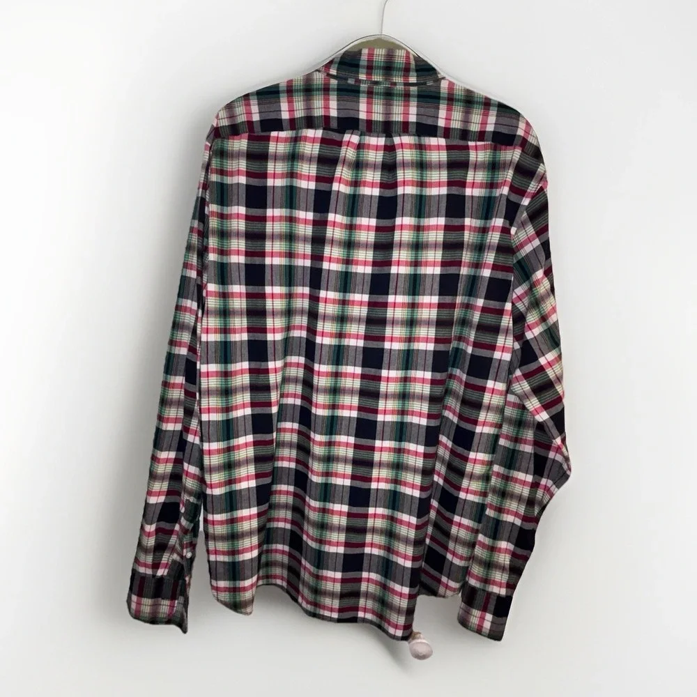 J. Crew Indian Madras Classic Plaid Shirt‎ Mens Size XL Button Front 100% Cotton
