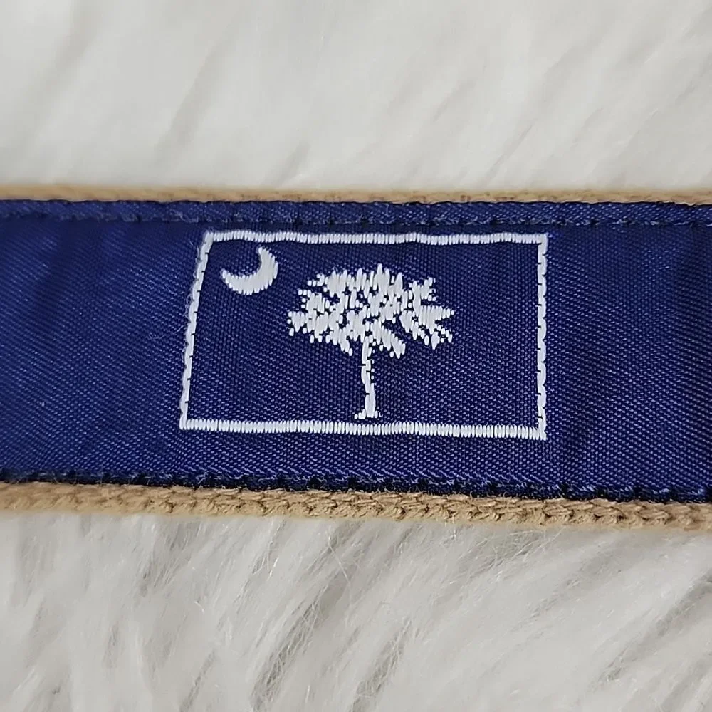 Child's Leather Man Ltd. Leather & Canvas Belt with South Carolina Flag Emblem
