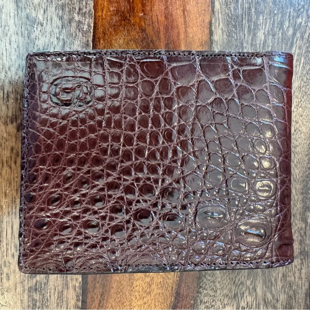 Bi-Fold Authentic Crocodile Leather Wallet