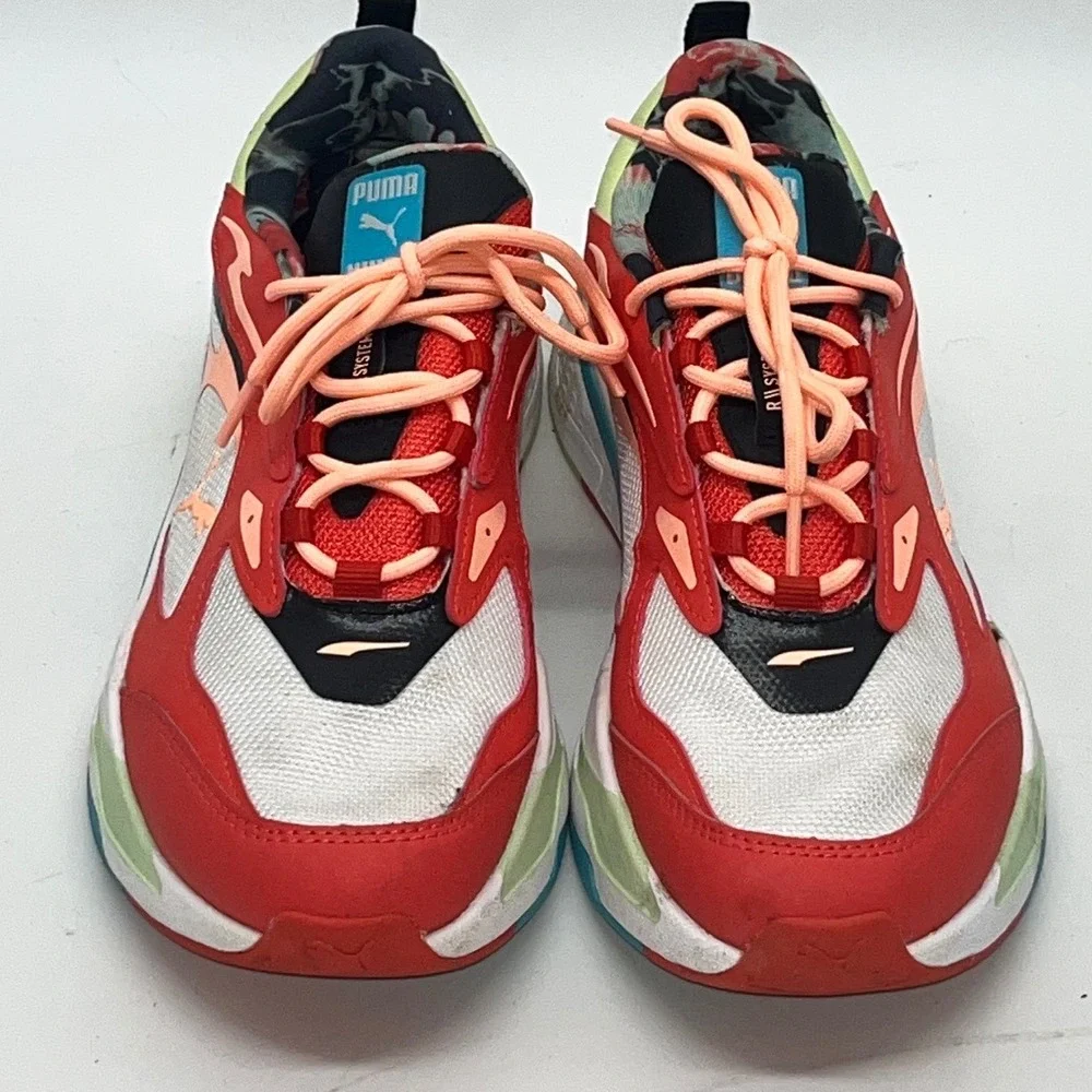 Puma RS-Z System‎ Women's Sneakers Red White Floral Accents Size 10