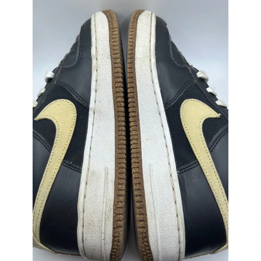 Nike Air Force 1 Low '07 'Pomegranate' Kids 4.5Y‎ DA3093 001 Black Gold Sneakers
