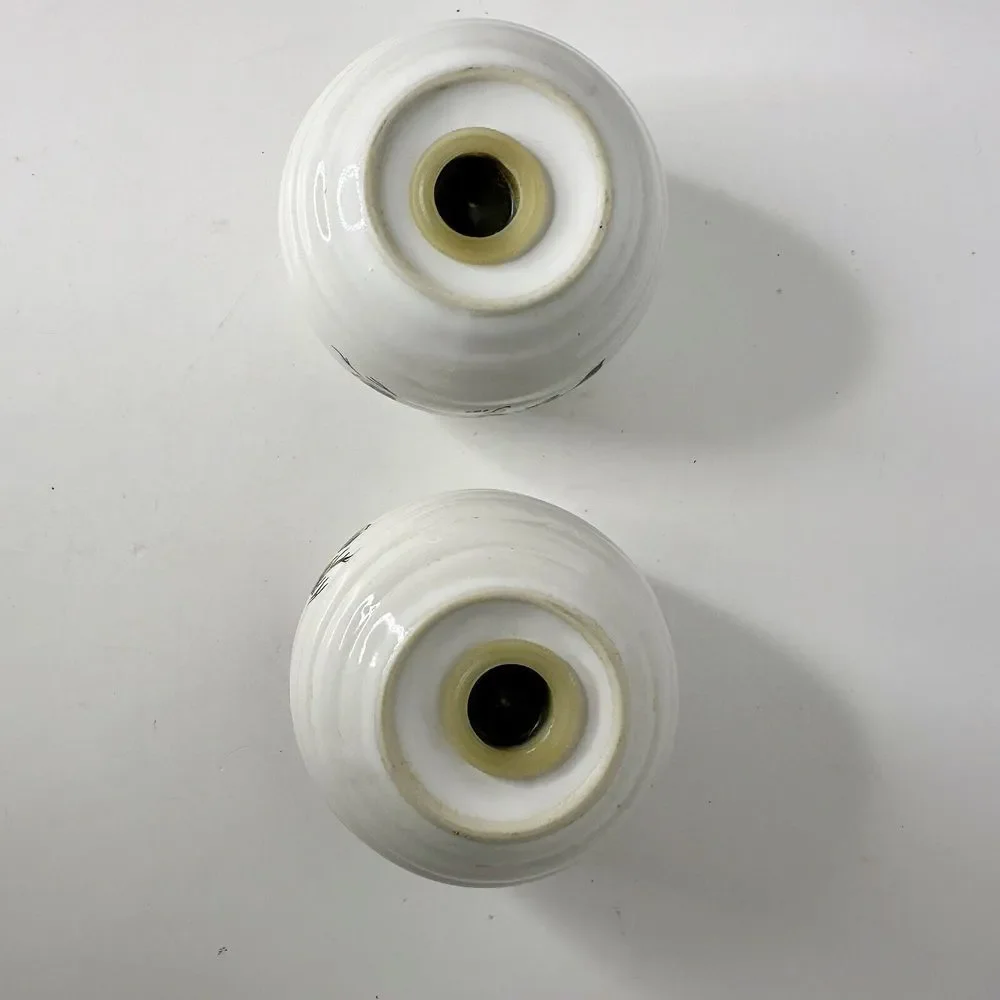 Floral Round Salt And Pepper Shaker Botanical Garden Korea Bone China*‎ kk13