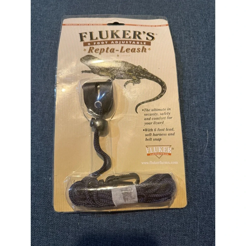 Flukers Reptile Leash 6 Foot Adjustable Harness Belt Snap‎ Lizard