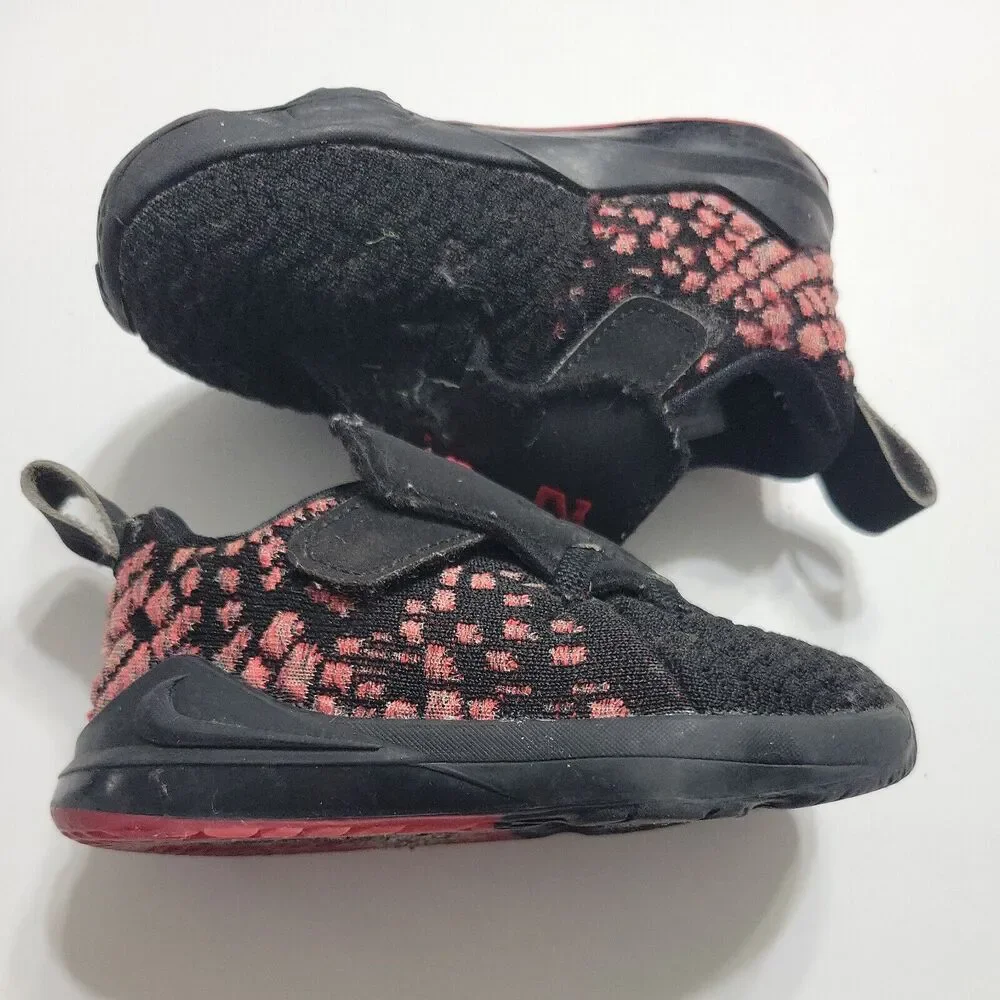 Nike Shoes Unisex Boy 7 Sneakers Black Stretch Faux Lace Up Mid Top 23‎ LeBron