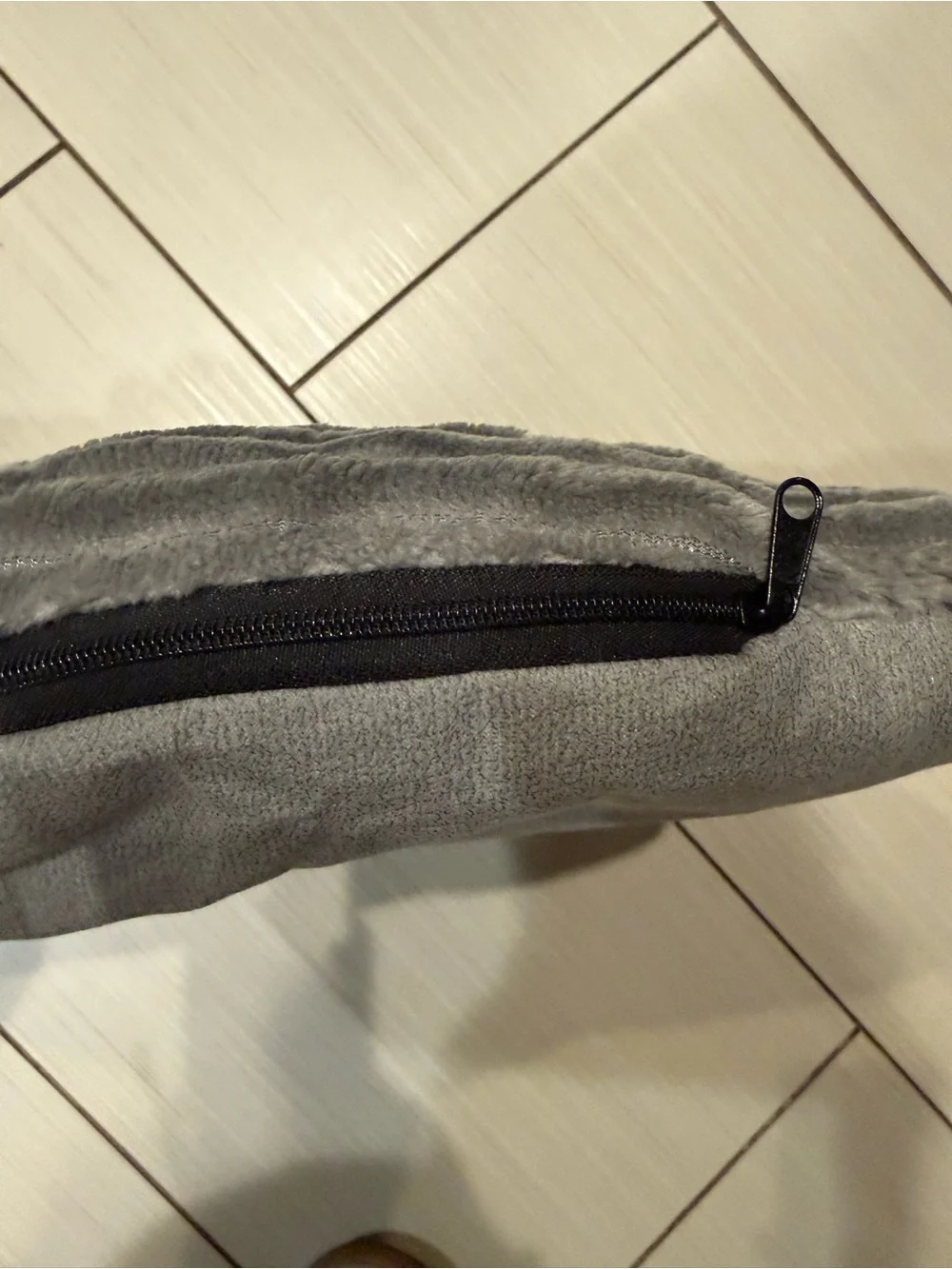 Plush Ribbed Gray Dog Bed Cushion - Soft Pet Mat gray ribbed 20”x15” washable