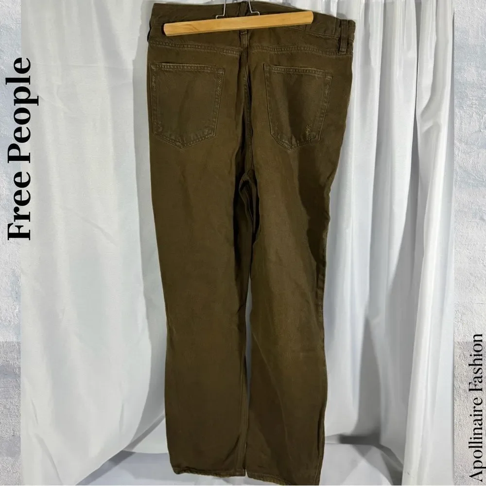 FREE PEOPLE LASSO JEANS IN BROWN SIZE 32 NWT