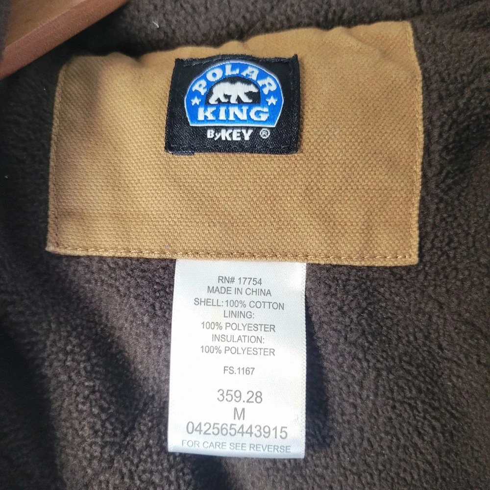 Polar King by Key Kids Brown Duck Canvas Fleece Lined Hooded Work Jacket Kids‎