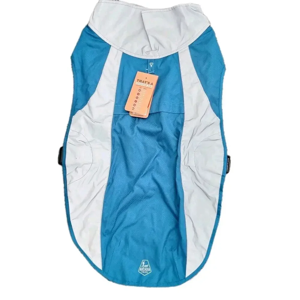 Arcadia Trail XL Teal Reflective Raincoat Jacket For Dogs 33-39