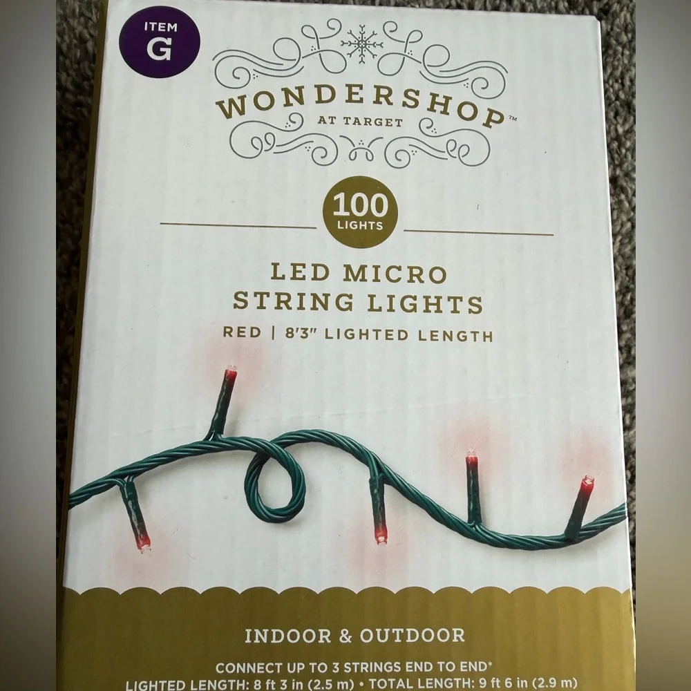 Wondershop Green-Wire LED Micro String Lights with Red LEDs