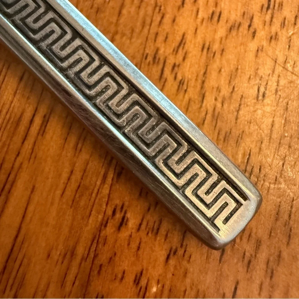 Noritake Japan Stainless Black Accent DINNER KNIFE 8” Unique‎ Art Deco Vintage