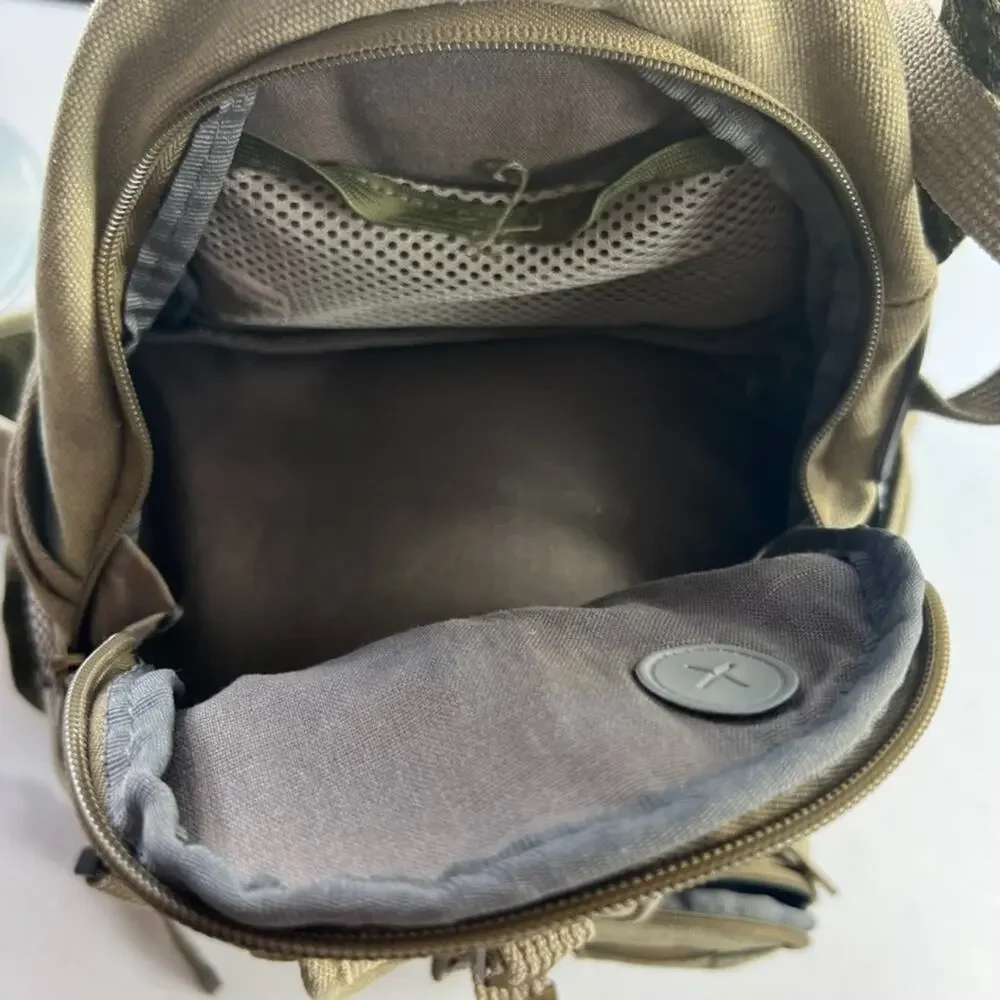 Matin Canvas Tan Camera Backpack Padded Inside Pockets Adjustable Straps