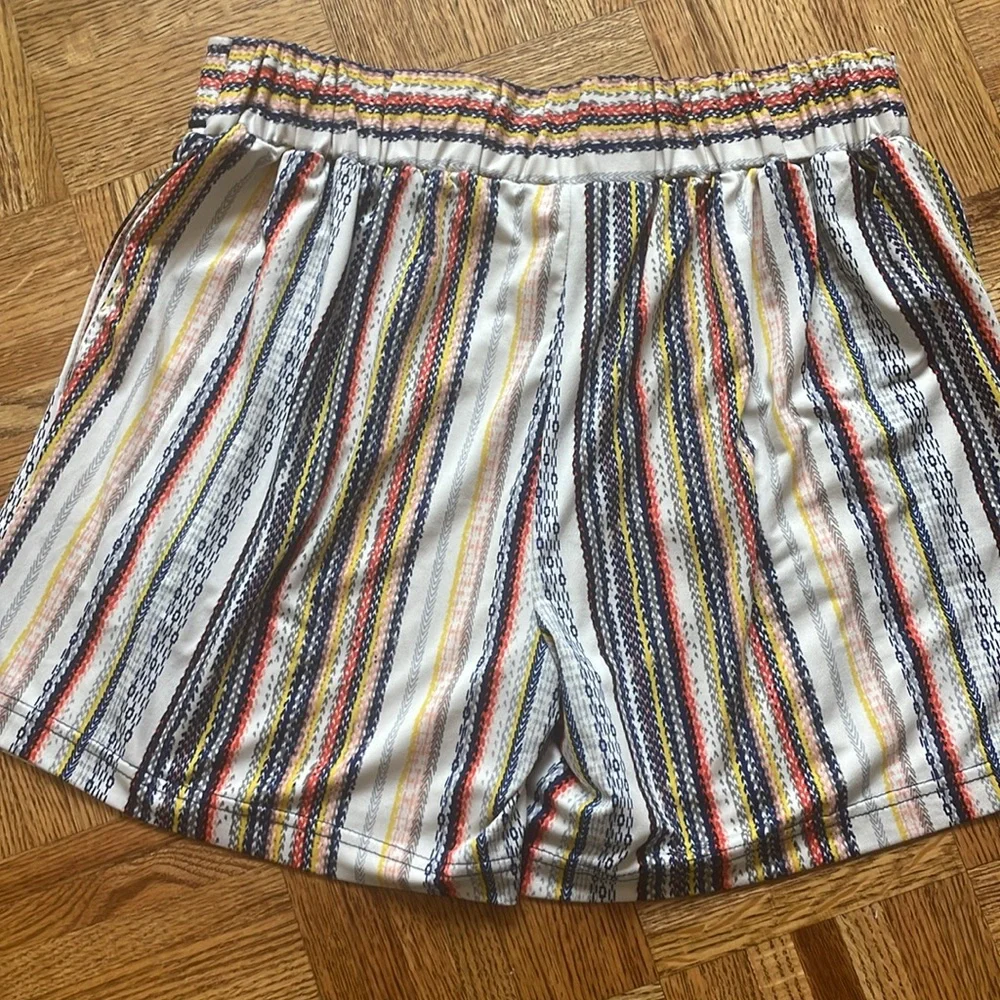 🌟2/$18 SALE Robert Louis Multicolored Striped High Waist Shorts Medium