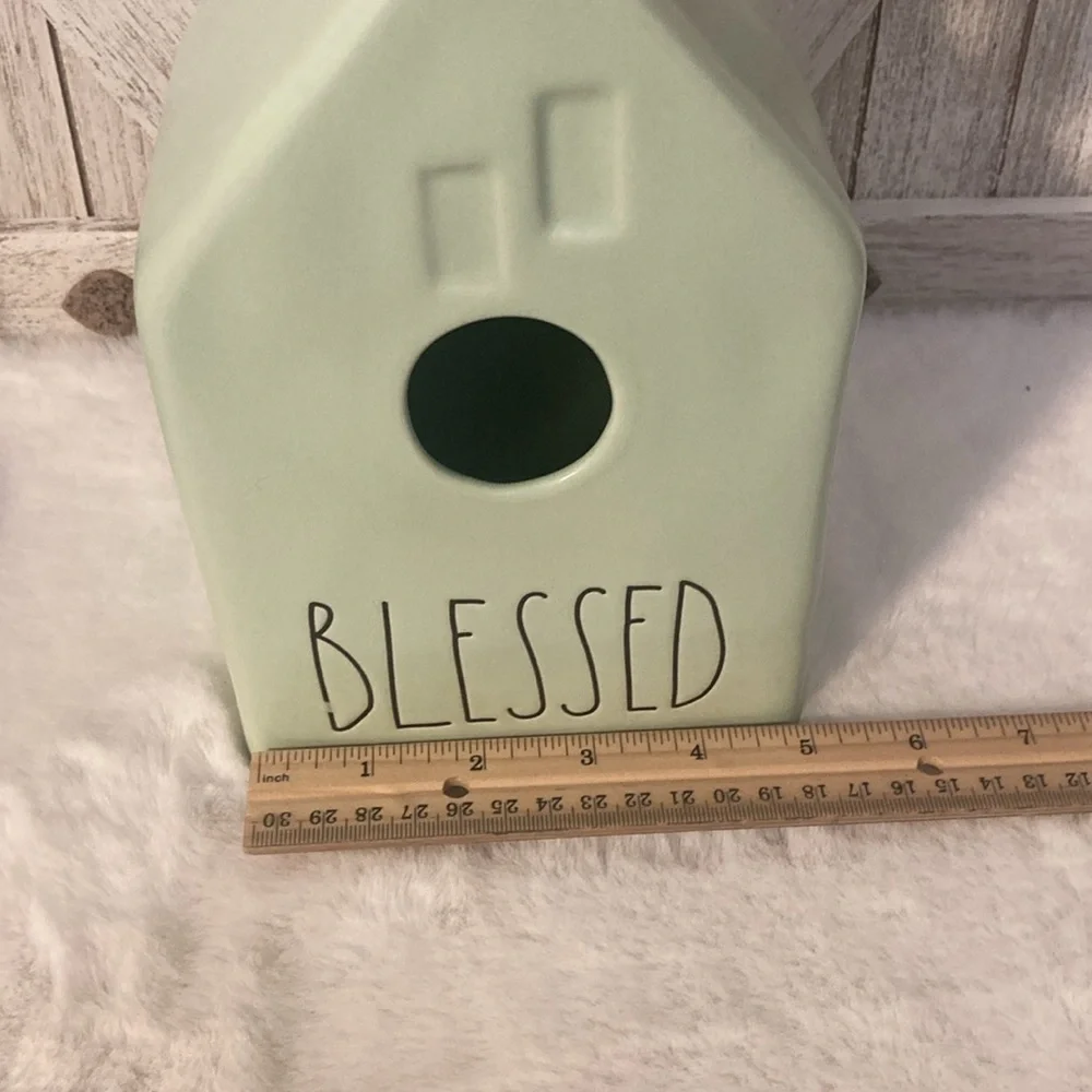 Rae Dunn Blessed Birdhouse in Mint Green