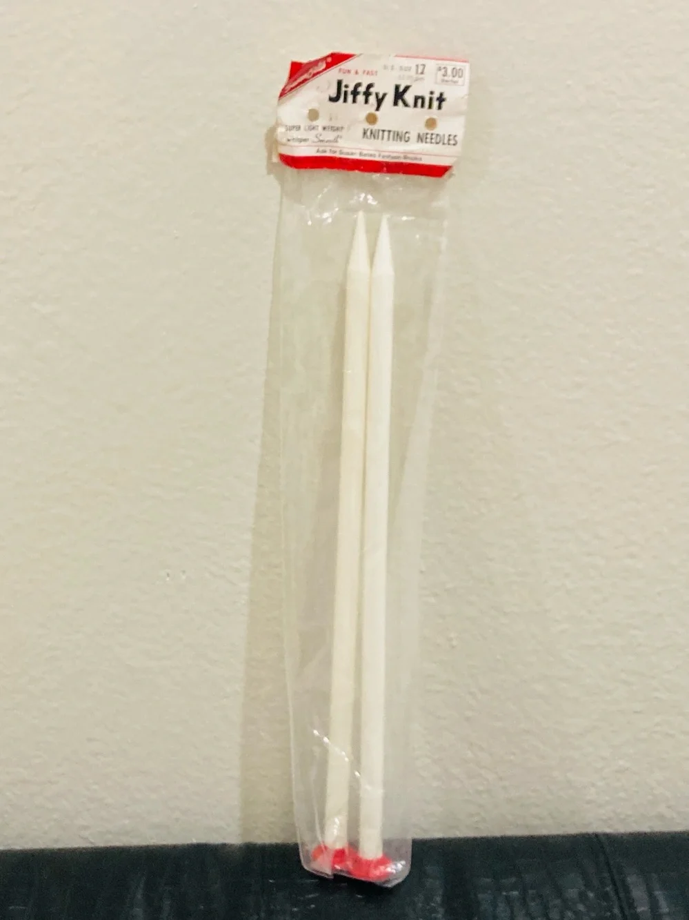 NWT Jiffy Knit size 17 12.7mm White Knitting Needles by Susan Bates