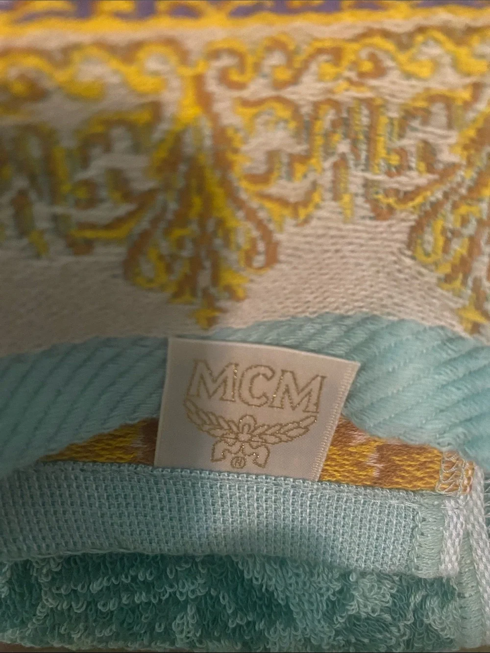 MCM Cognac Monogram Storage Box with Gold Plaque