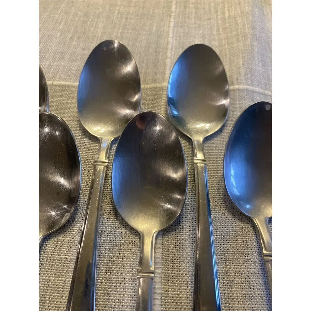 Wallace ZENITH Glossy 18/10 Stainless Flatware -- Set of 9 Oval Soup Spoons
