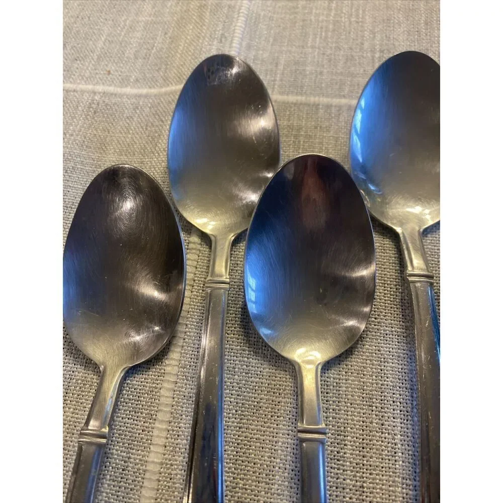 Wallace ZENITH Glossy 18/10 Stainless Flatware -- Set of 9 Oval Soup Spoons