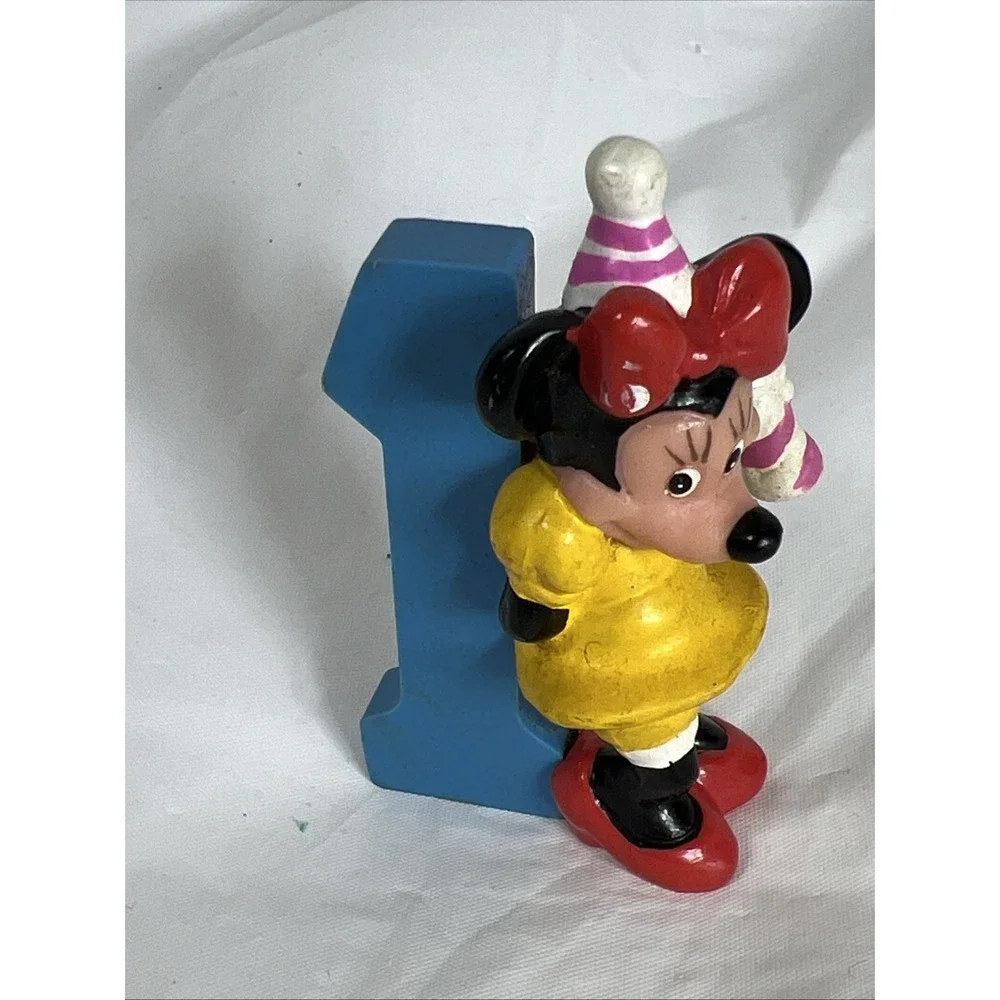 Vintage 1980's Disney Minnie Mouse‎ 1st Birthday No. 1 cake topper PVC Figure 2