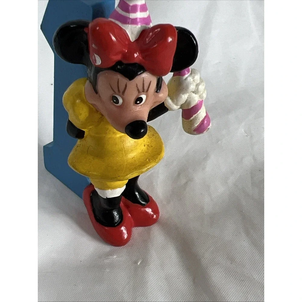 Vintage 1980's Disney Minnie Mouse‎ 1st Birthday No. 1 cake topper PVC Figure 2
