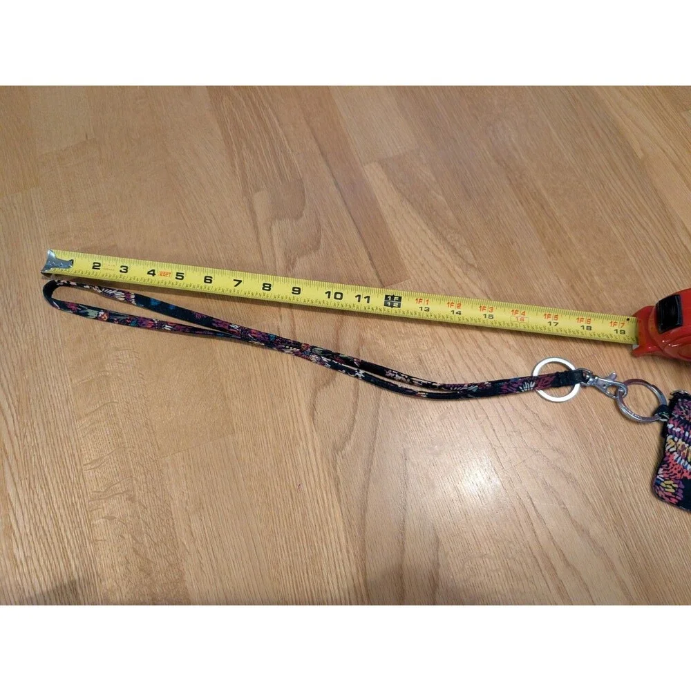 Vera Bradley Lanyard & Matching Window Coin purse MIDNIGHT WILDFLOWERS