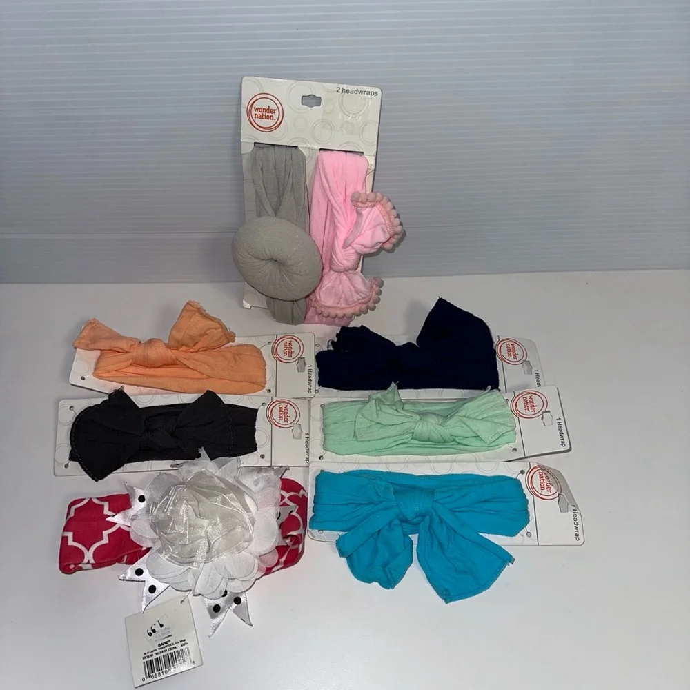 Lot of 8 Baby Girls NEW NWT Headbands One Size Multi-color