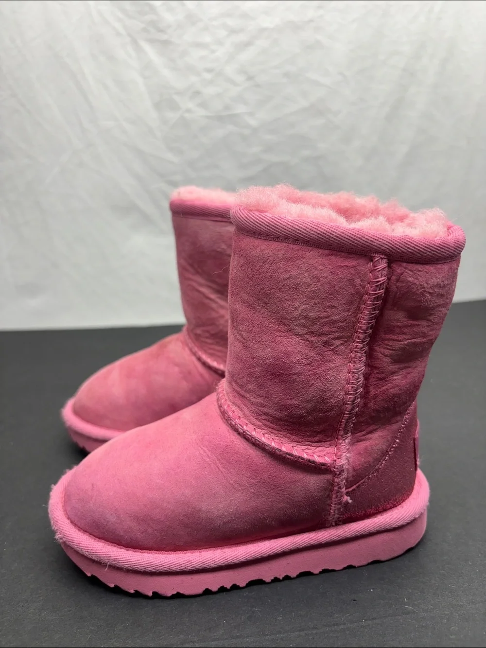Ugg Kids Pink Suede Winter Boots - Plush Lining, SZ 8 toddler girl, box 43