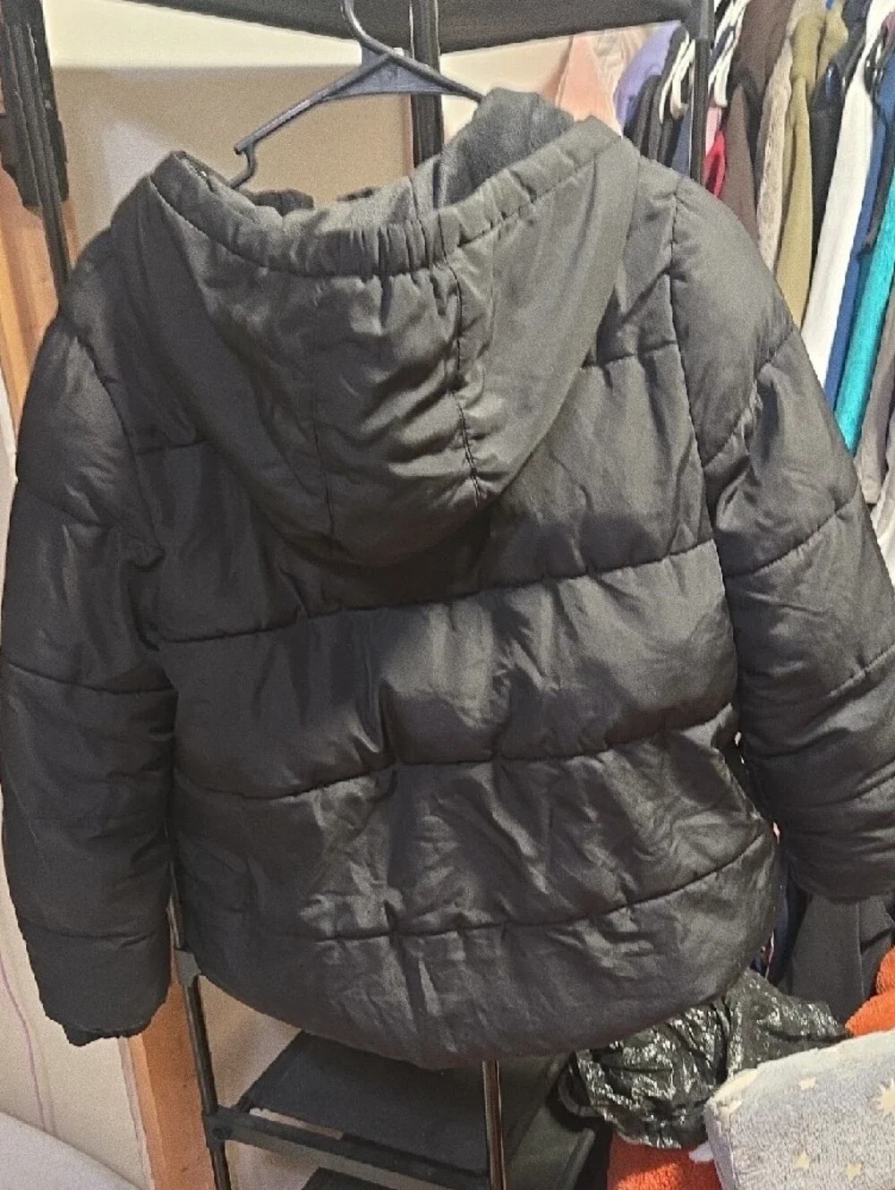 Swiss Tech Kids Black Hooded Puffer Coat