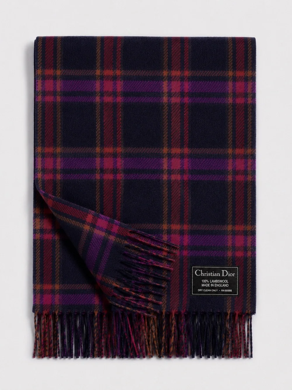 Dior lambswool plaid scarf