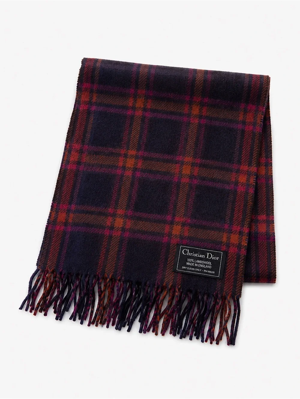 Dior lambswool plaid scarf