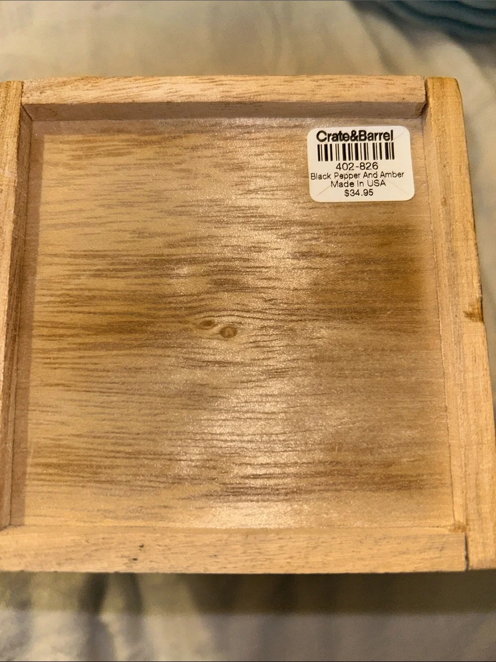Crate&Barrel Cream Candle in Brown Kraft Sleeve.