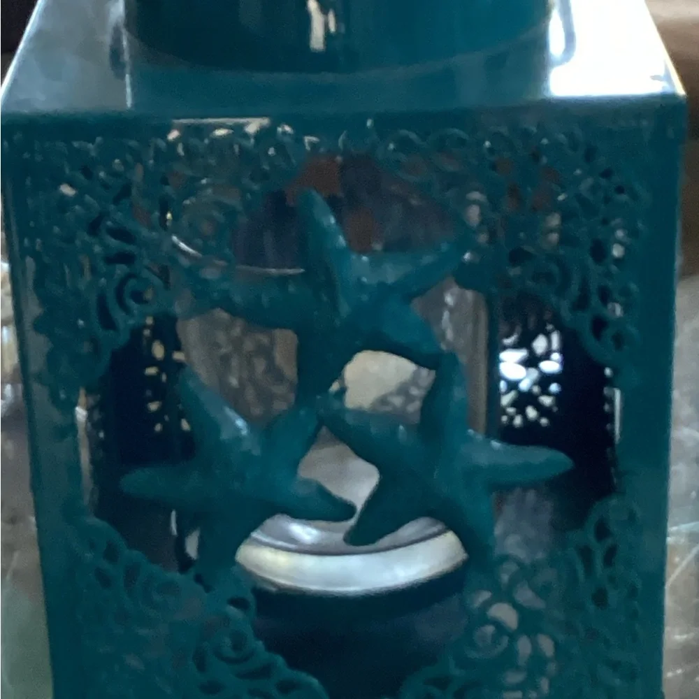Pier 1 Teal Starfish Decorative Lantern Perfect for Beach House Decor