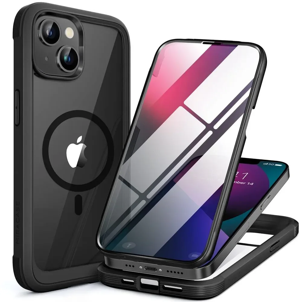 Phone Case for iPhone 13 Pro, Fit for MagSafe (Clear & Black)