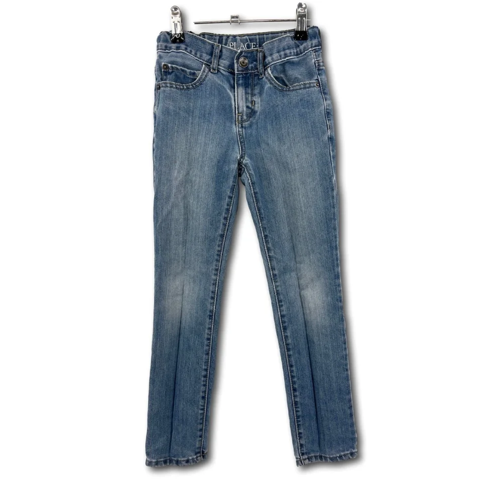 The Children Place Girls Jean Adjustable Waist Skinny Stretch Light Denim Size 7